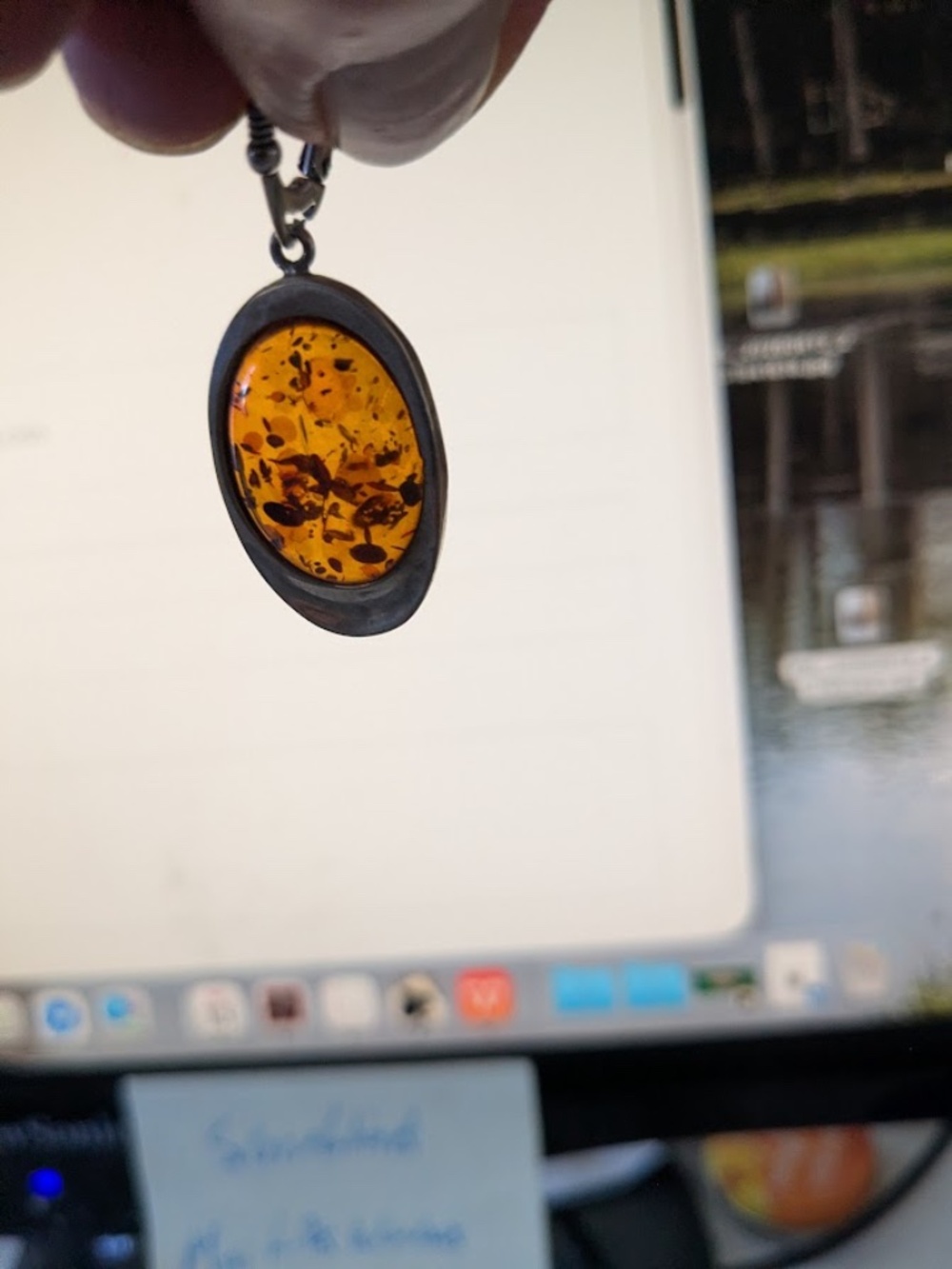 Vintage Amber Earrings in 925 Silver - Picture 4 of 4